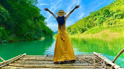 ✅Chèo bè tre, tắm suối Chàm ở Pù Luông đi chẳng muốn về